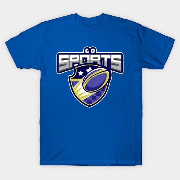 Go Sports - Rugby Fan T-Shirt by Meta Cortex